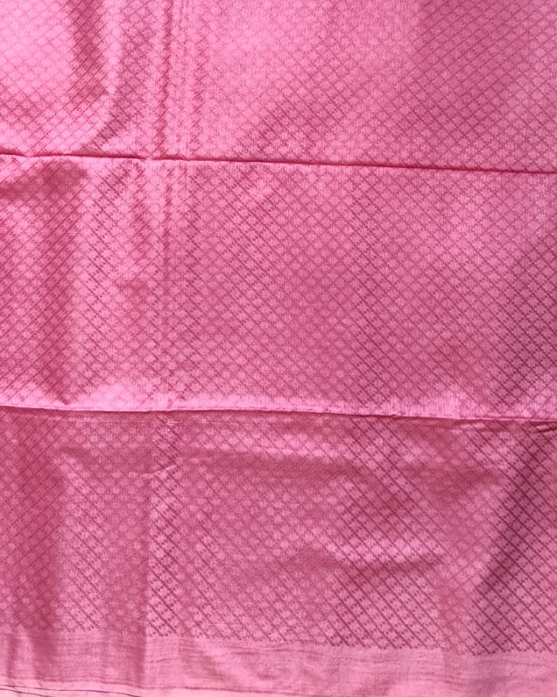 Pink & Red Bhagalpur Blended Silk with Cotton