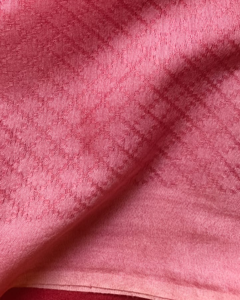 Pink & Red Bhagalpur Blended Silk with Cotton