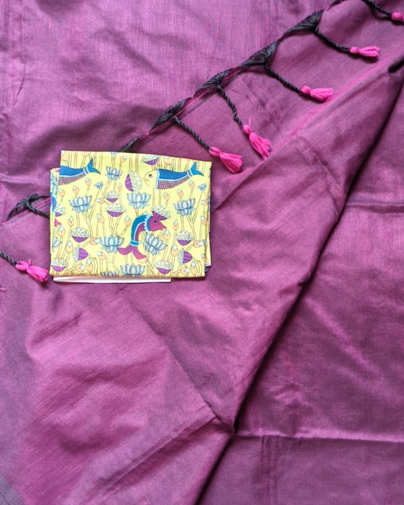 Wine Purple Handloom Khadi Cotton