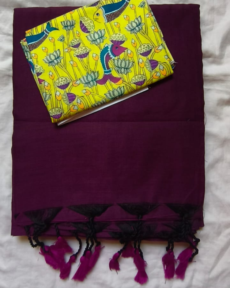 Wine Purple Handloom Khadi Cotton
