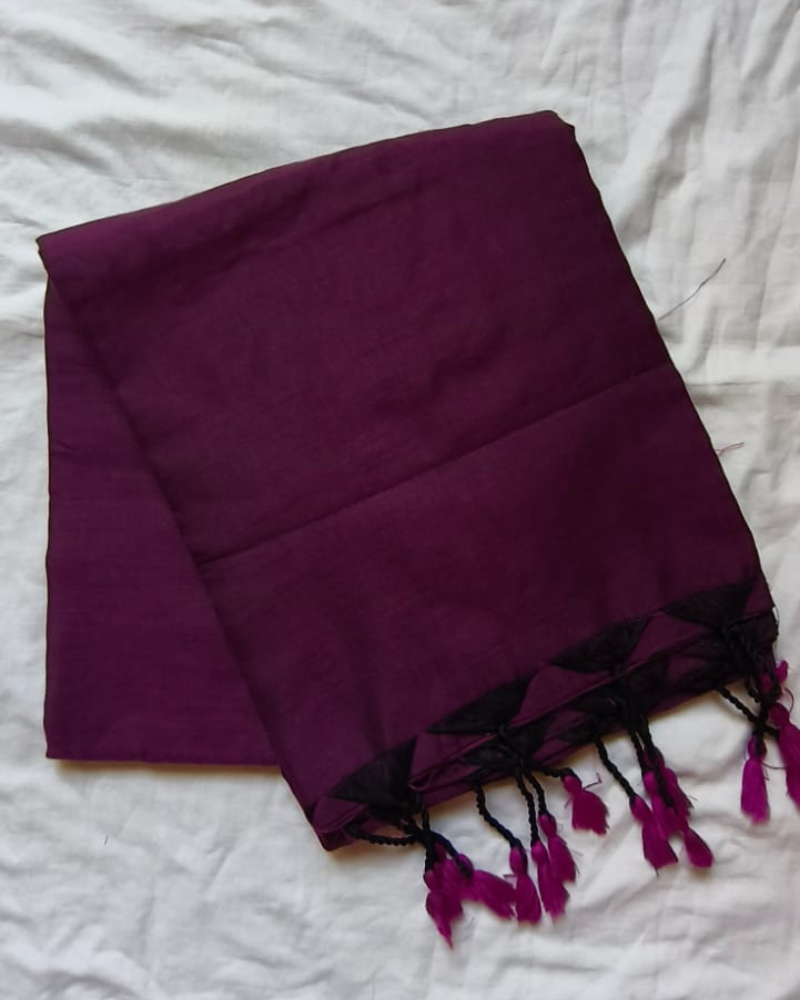 Wine Purple Handloom Khadi Cotton