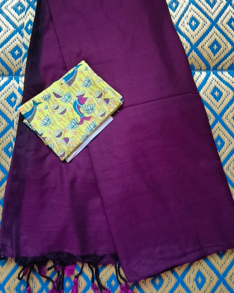 Wine Purple Handloom Khadi Cotton