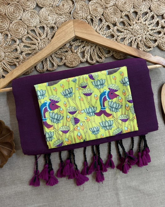 Wine Purple Handloom Khadi Cotton