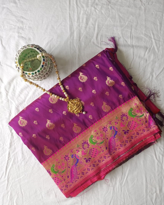 Purple & Pink Soft silk saree