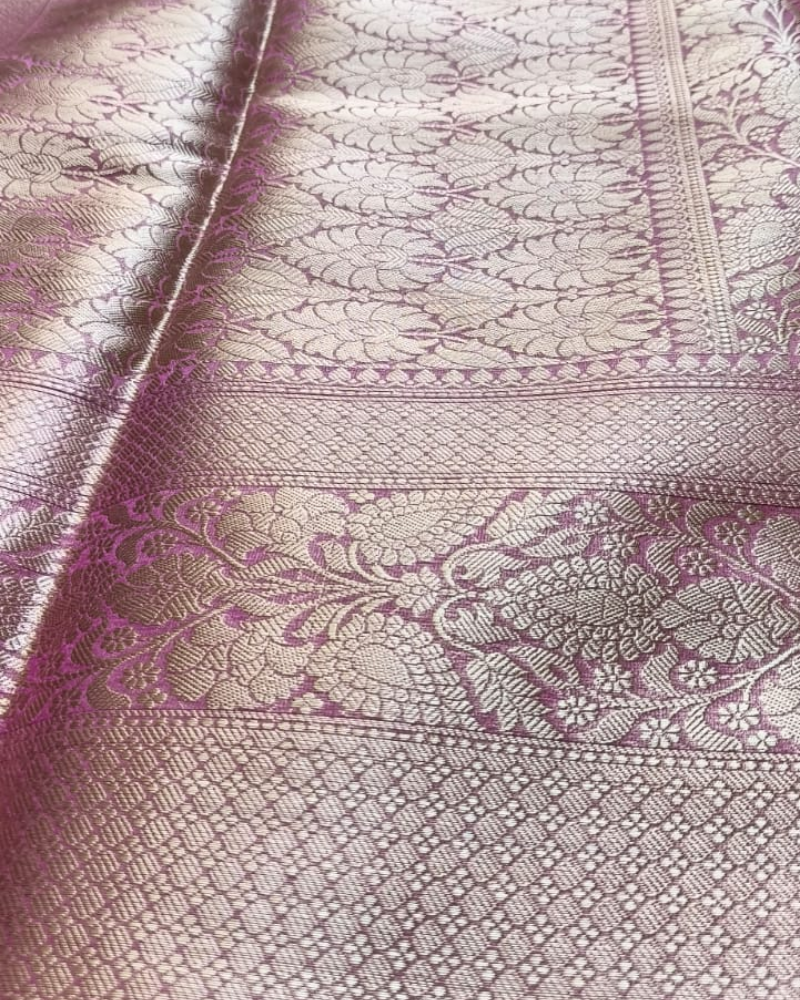 Purple Banarasi Semi Organza