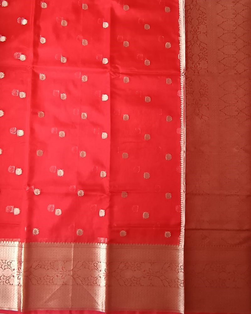 Red Banarasi Semi Organza
