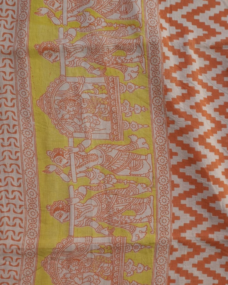 Red Mangalgiri Cotton Saree
