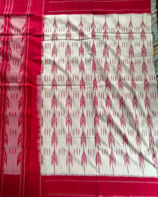 White Ikkat Handloom Cotton