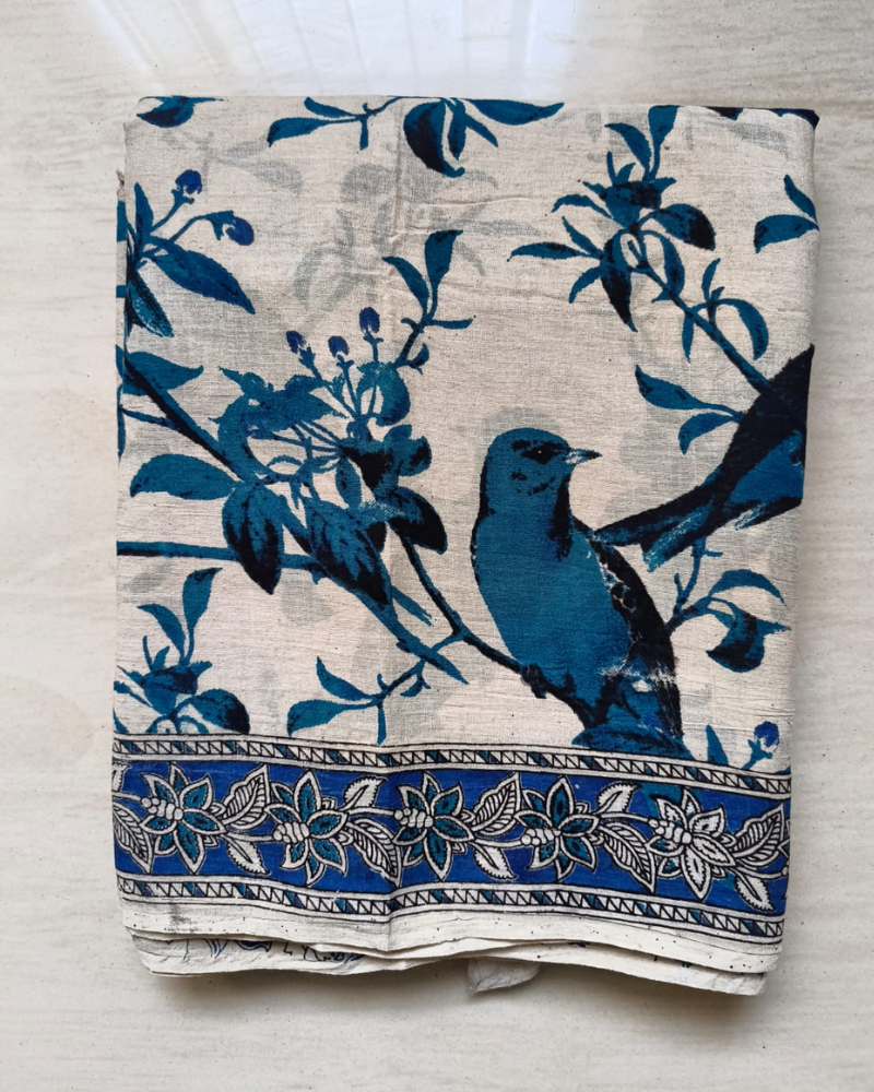 White and Blue Mul Cotton