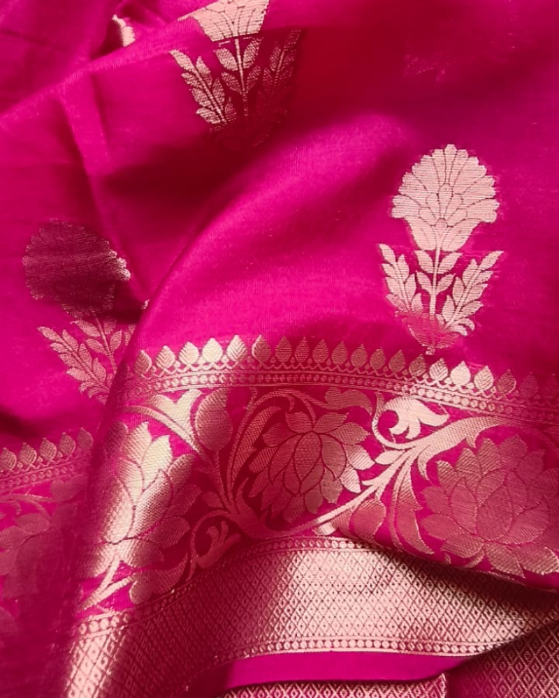 Megenta Warm Silk Banarasi Saree
