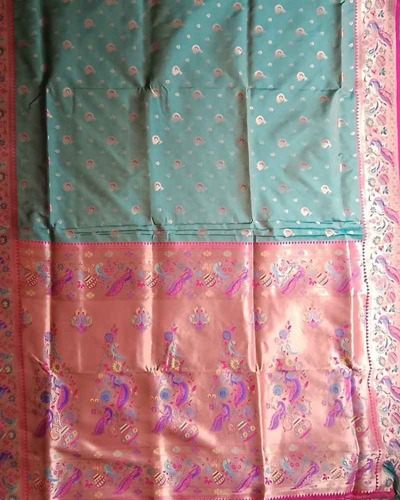 Teal Color Soft Silk