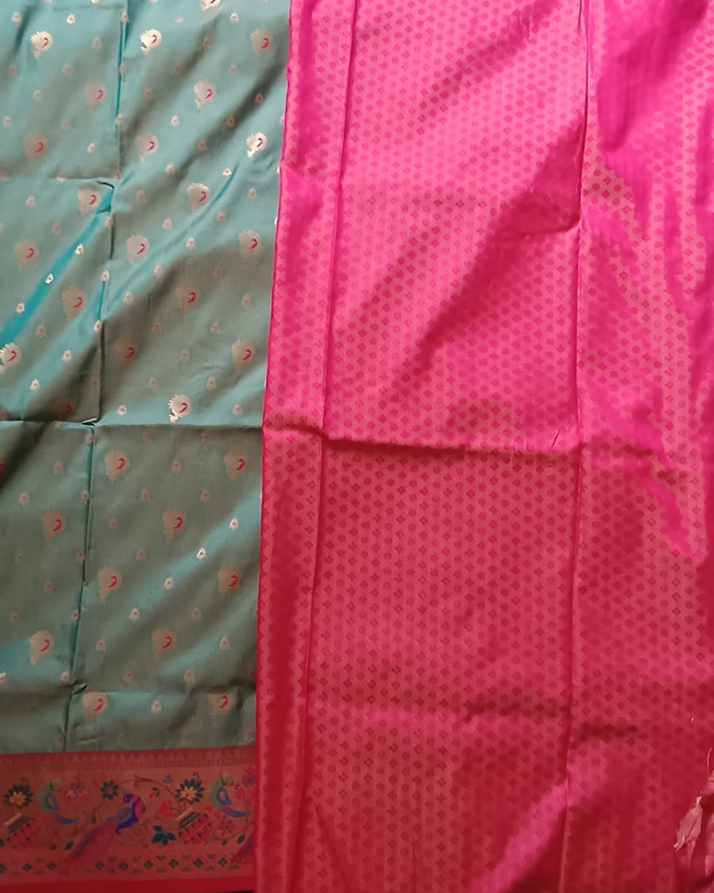 Teal Color Soft Silk