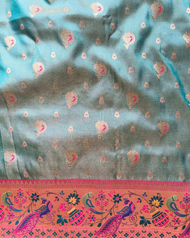 Teal Art Silk Saree