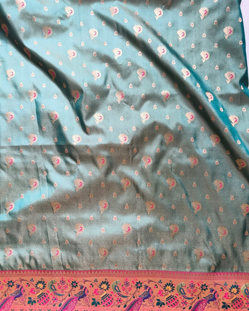 Teal Art Silk Saree