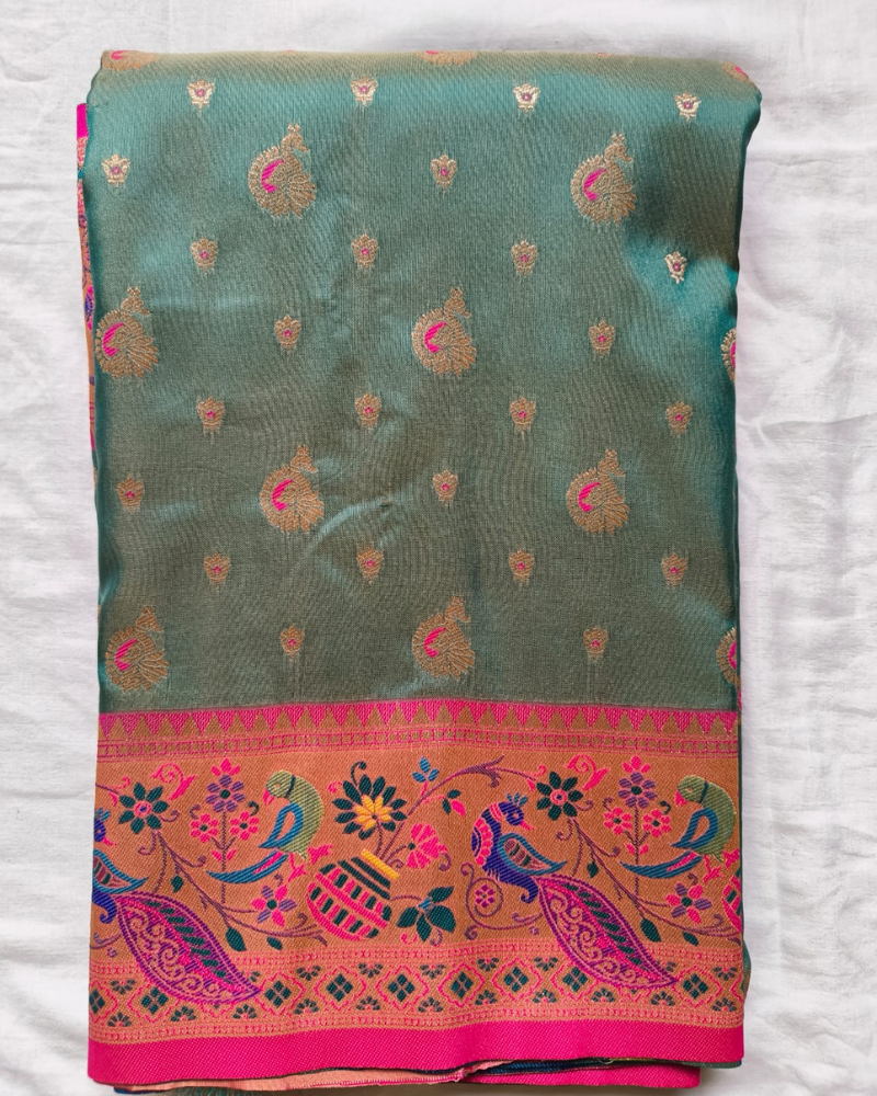Teal Art Silk Saree