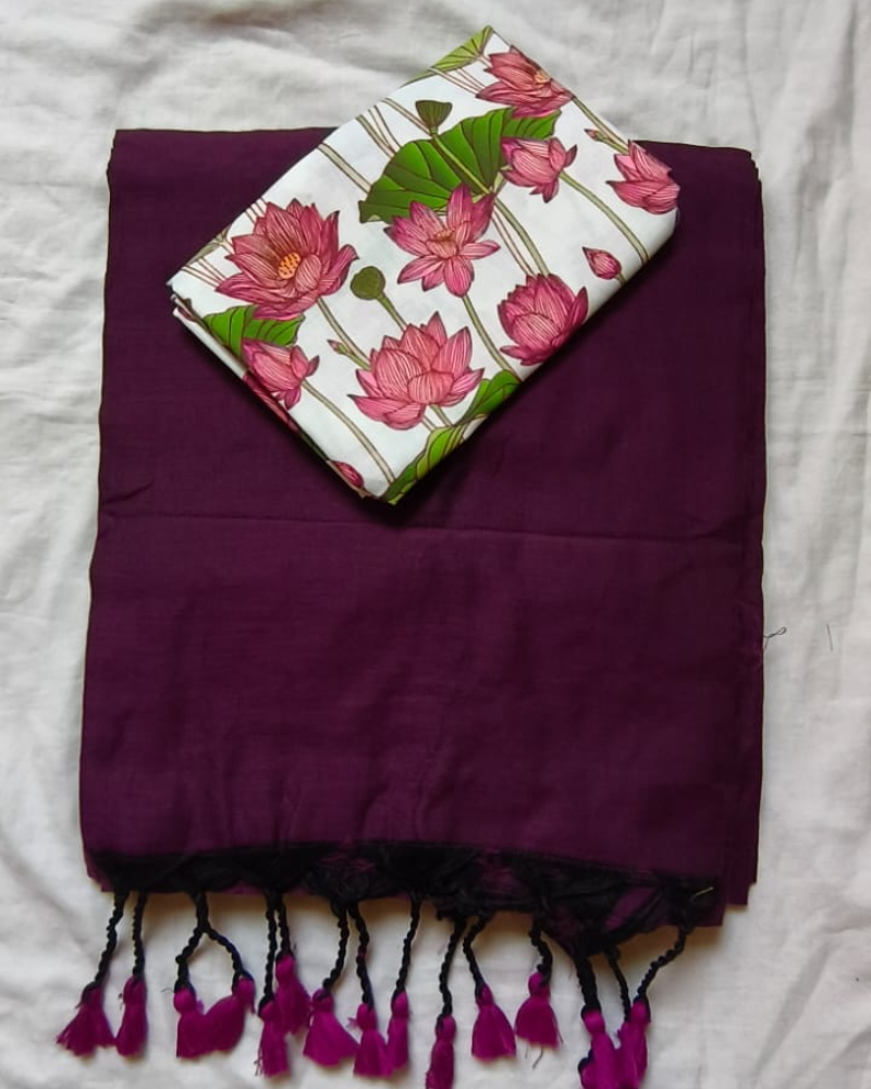 Wine Color Handloom Khadi Cotton