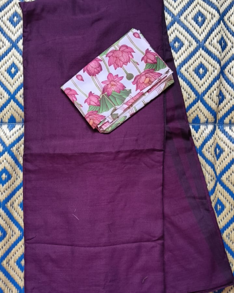 Wine Color Handloom Khadi Cotton