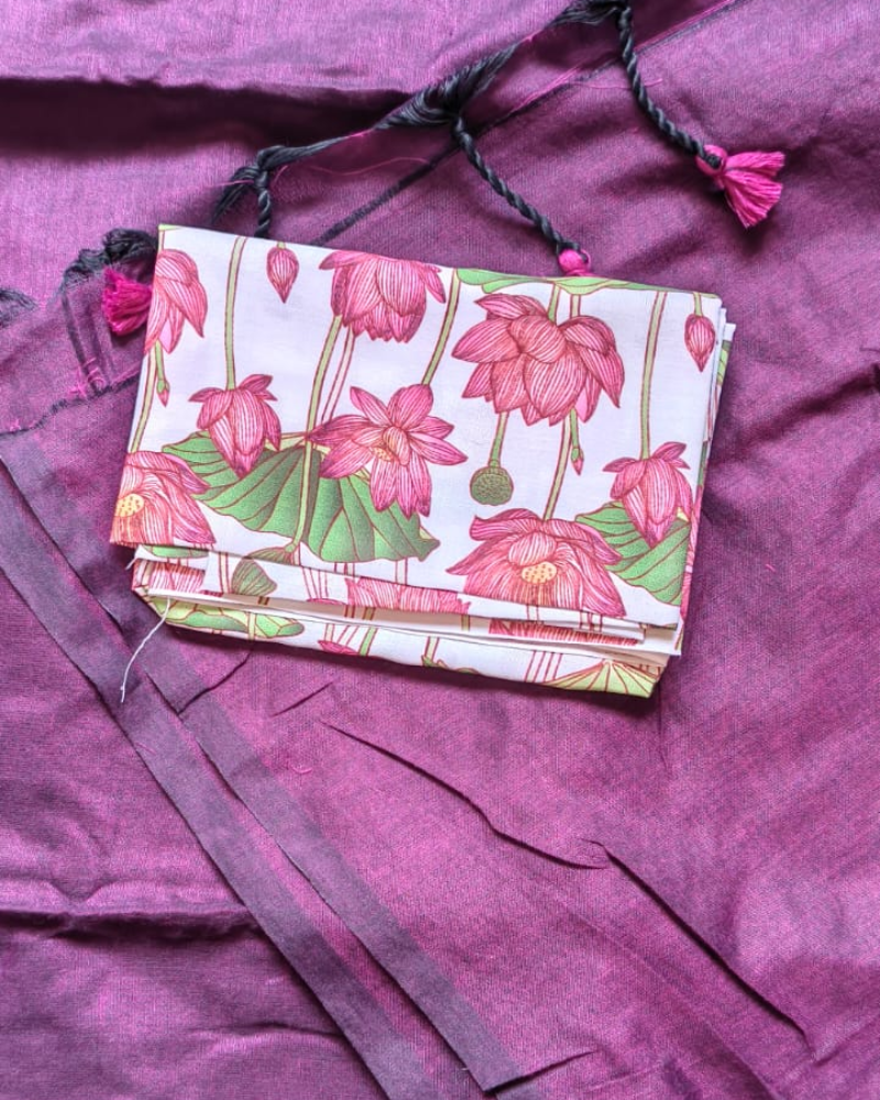 Wine Color Handloom Khadi Cotton