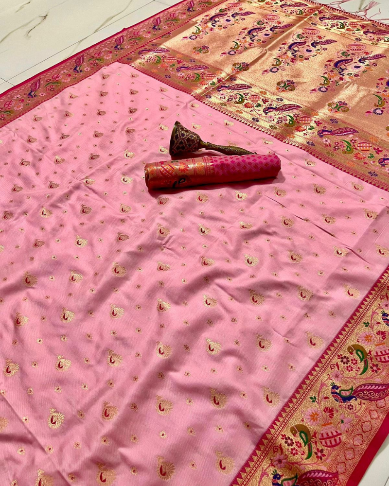 Baby Pink Soft silk saree