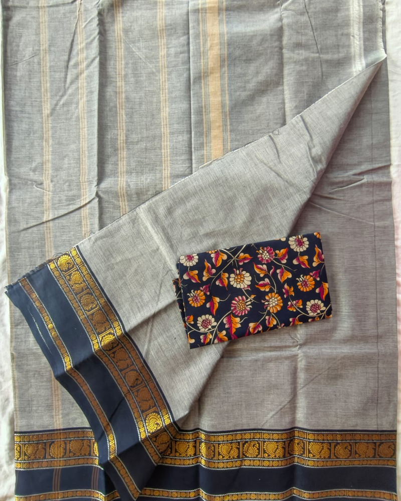 Grey Chattinad Handloom cotton