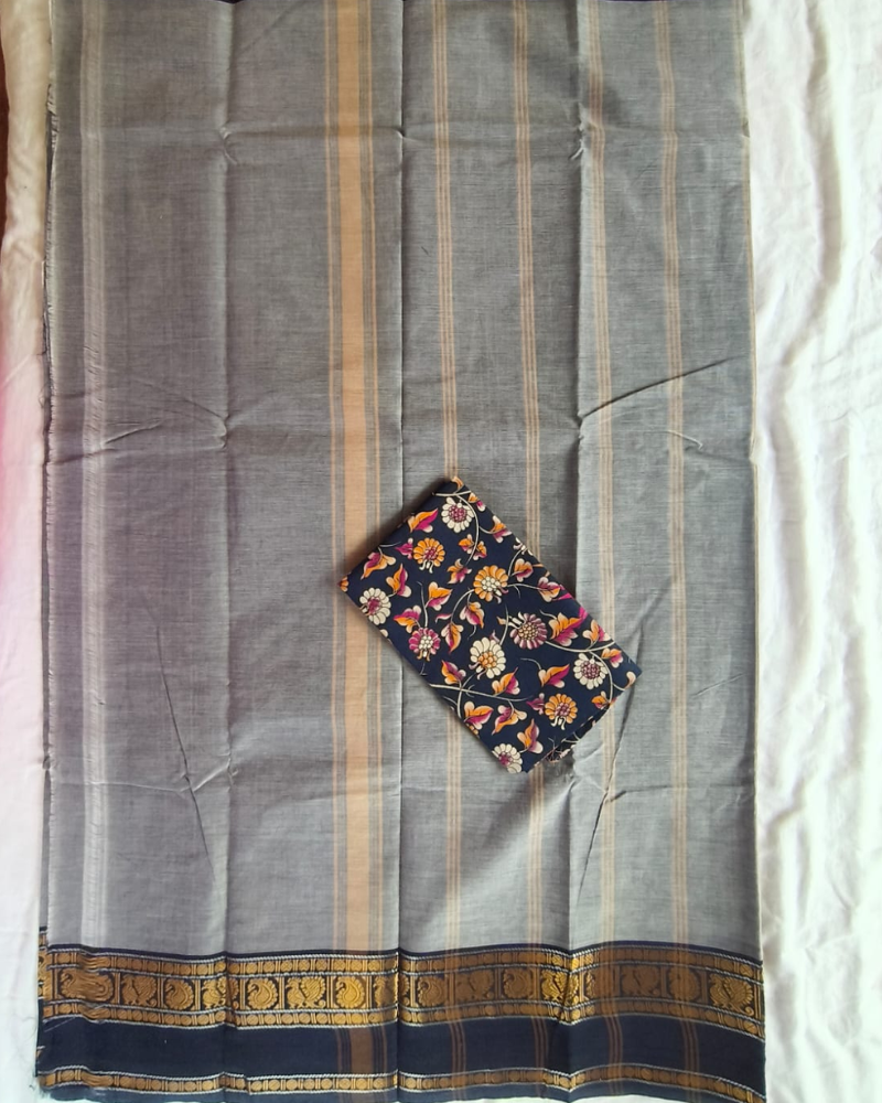 Grey Chattinad Handloom cotton