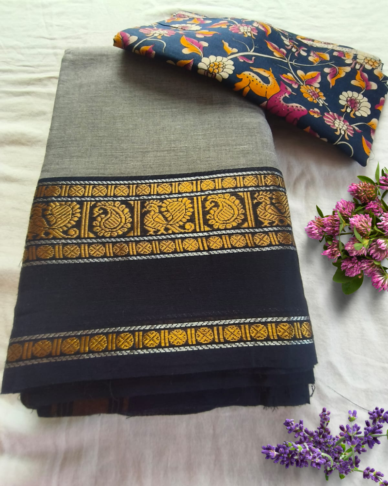 Grey Chattinad Handloom cotton