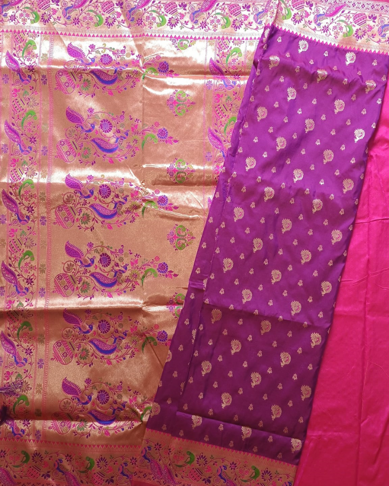 Purple & Pink Soft silk saree