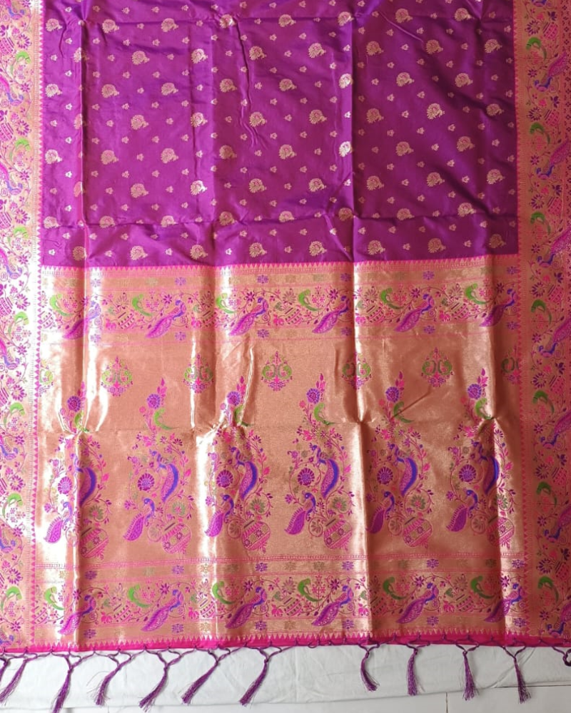 Purple & Pink Soft silk saree