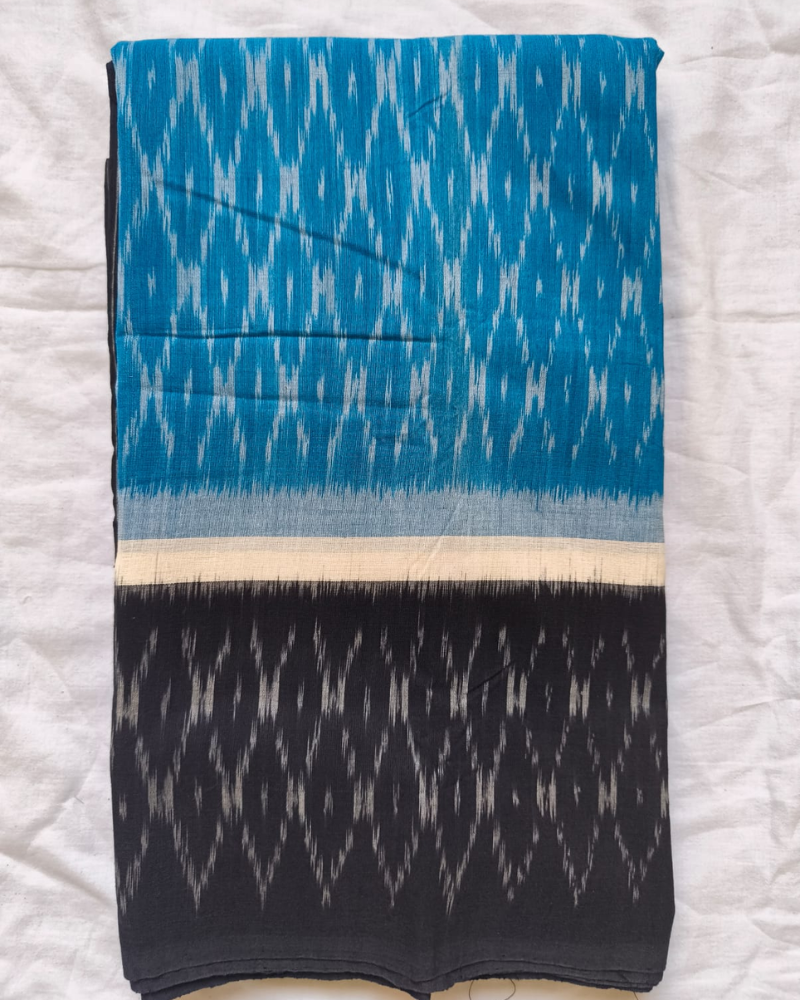 Light Blue Ikkat Handloom Cotton