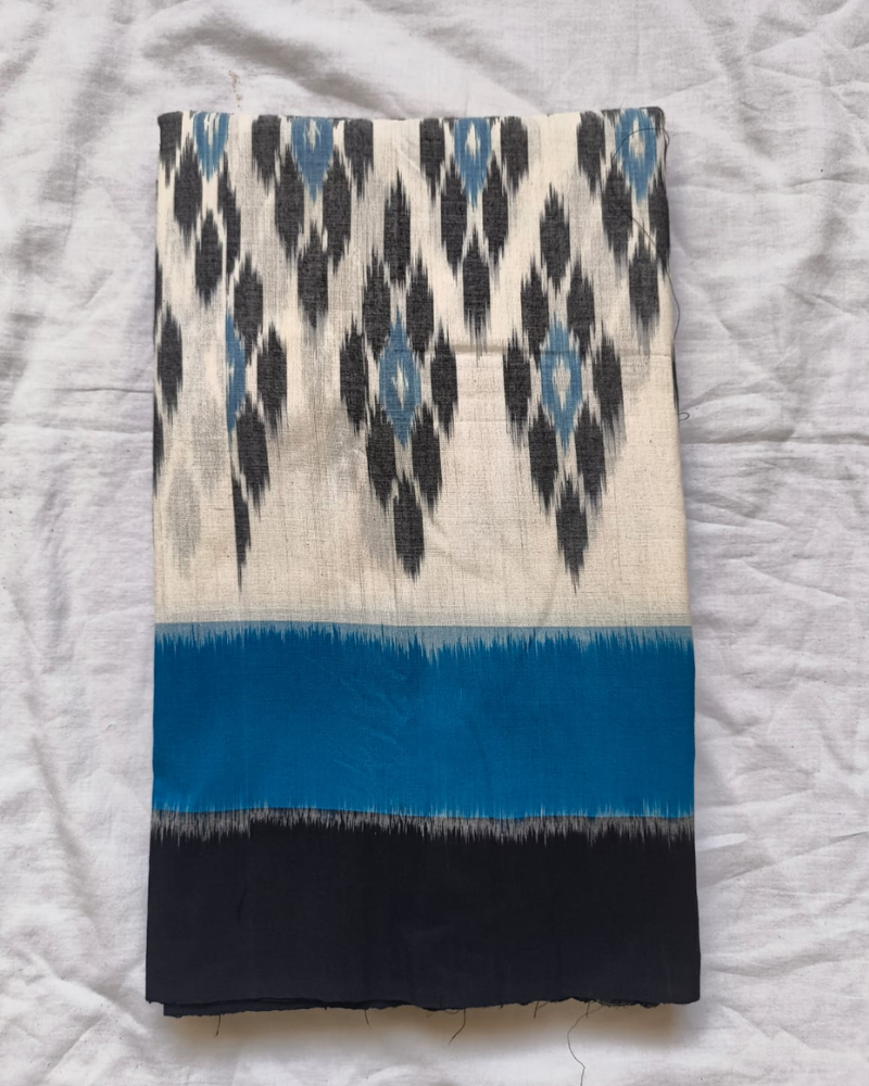 White Ikkat Handloom Cotton